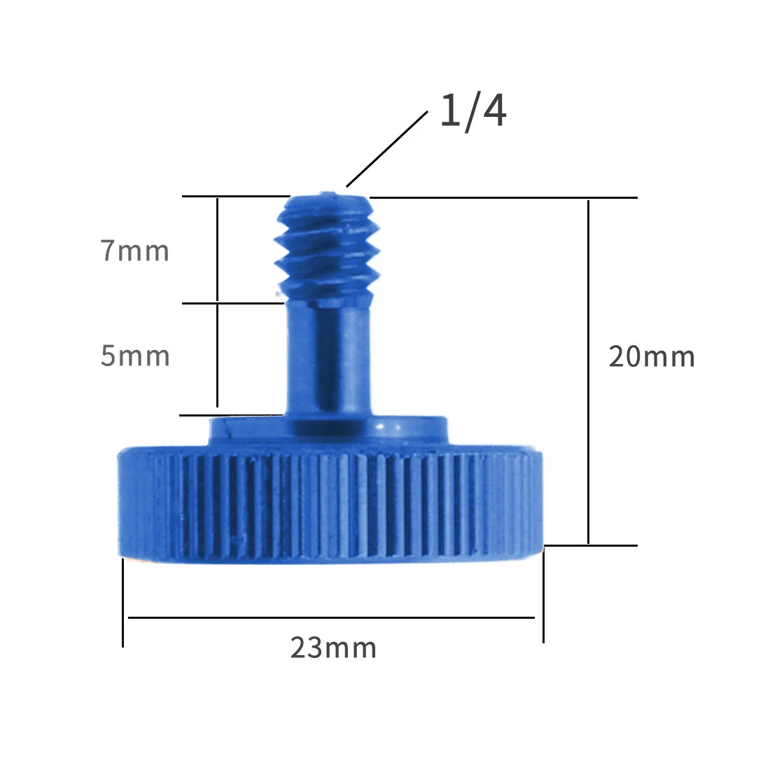 10PCS Aluminium Rändel Schritt Kopf Hand Straffen Rändelschraube 1/4 bis 1/4 zoll Männlich zu Weiblich Umwandlung Schnellwechselplatte Schraube – Detail 1