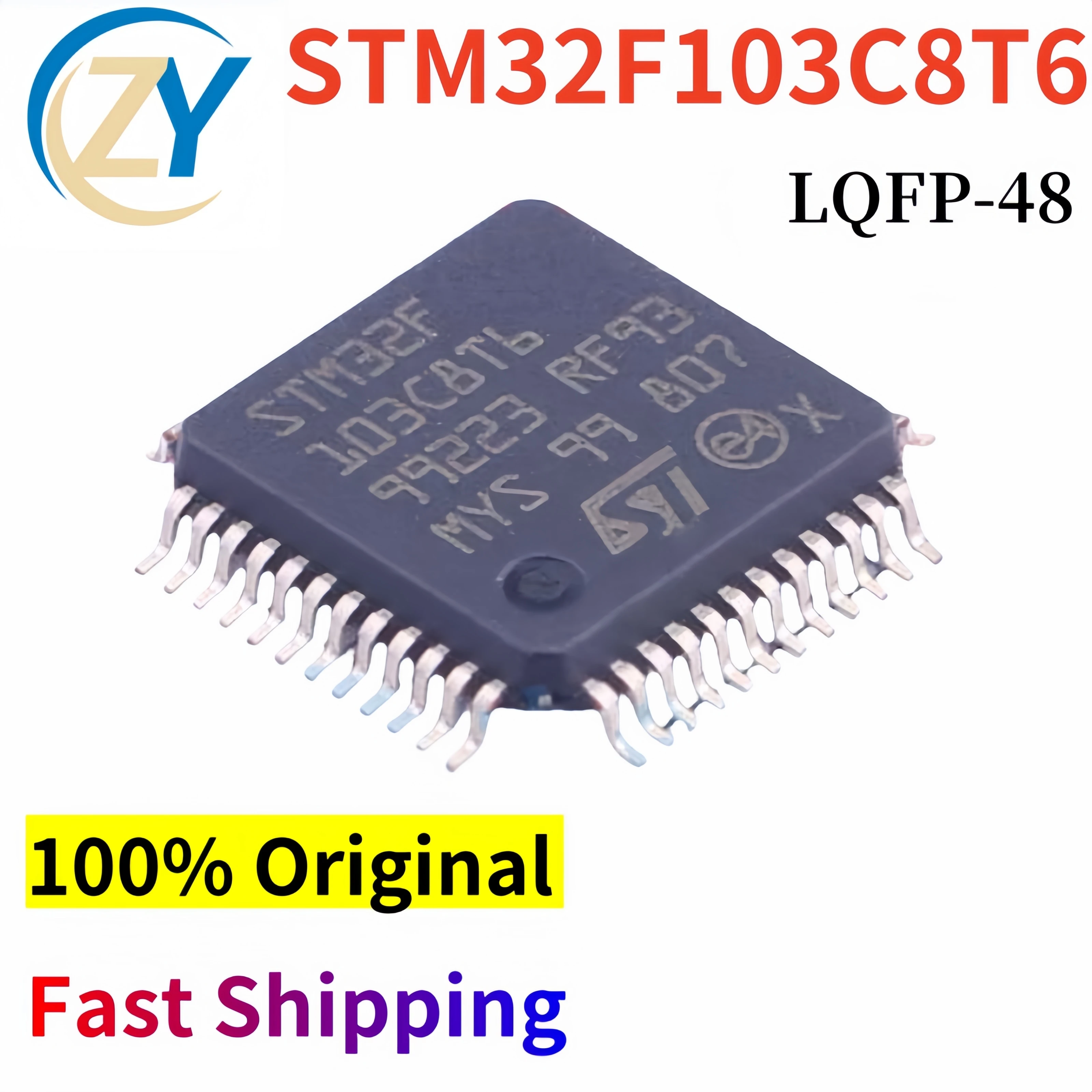 (5pcs) STM32F103C8T6 32-Bit MCU STM32F103 LQFP48 Cortex M3 64KB 100% Original & Guaranteed Quality