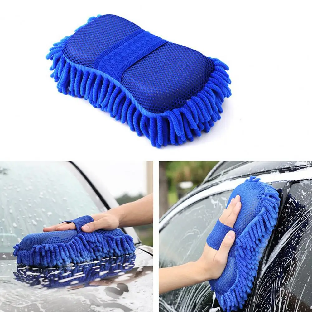 Синяя микрофибра, синель, губка для мытья автомобиля, уход, щетка для мытья, инструмент для чистки, полотенце для автомойки, перчатки, аксессуары для стайлинга