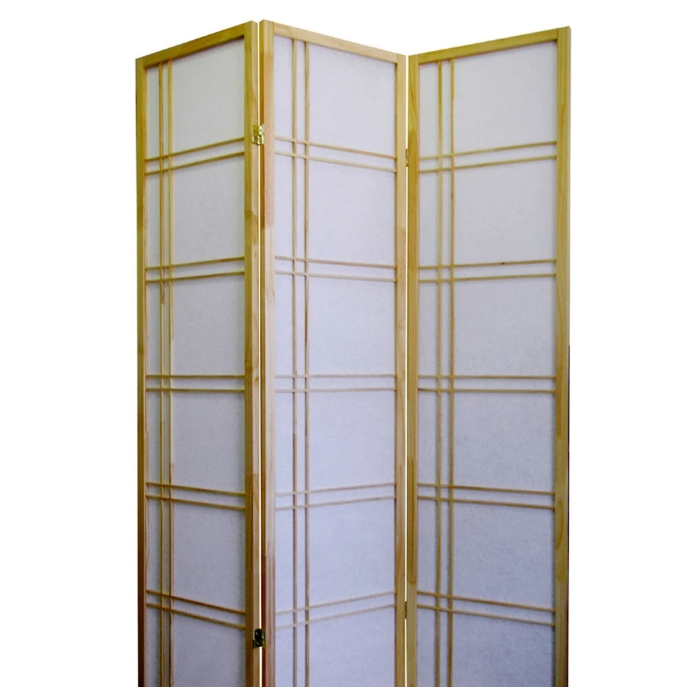 ความสูง 70 นิ้ว 3 แผงห้อง Divider Girard ไม้ธรรมชาติพับหน้าจอความเป็นส่วนตัวสําหรับห้องนั่งเล่นห้องนอน Dressing Area