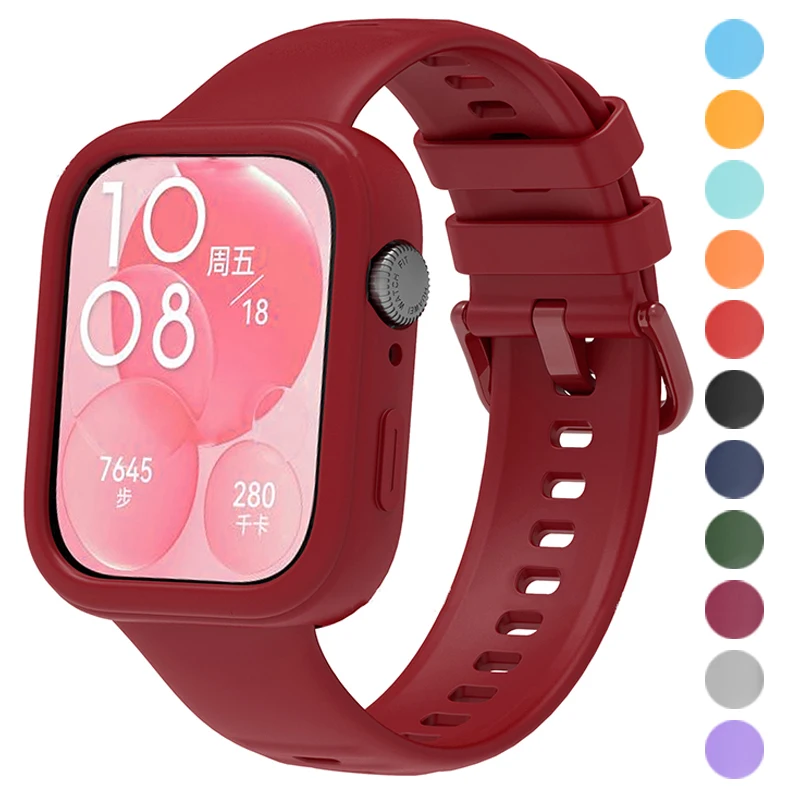 Silicone Case e Band para Huawei Watch, Strap com Screen Protector Cover, Pulseira, Pulseira, Pulseira