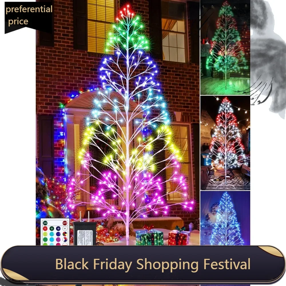 

7.5ft Height Christmas Tree Light Decoration - 297 LED Outdoor Waterproof Artificial Christmas Tree Lights with Remote Control