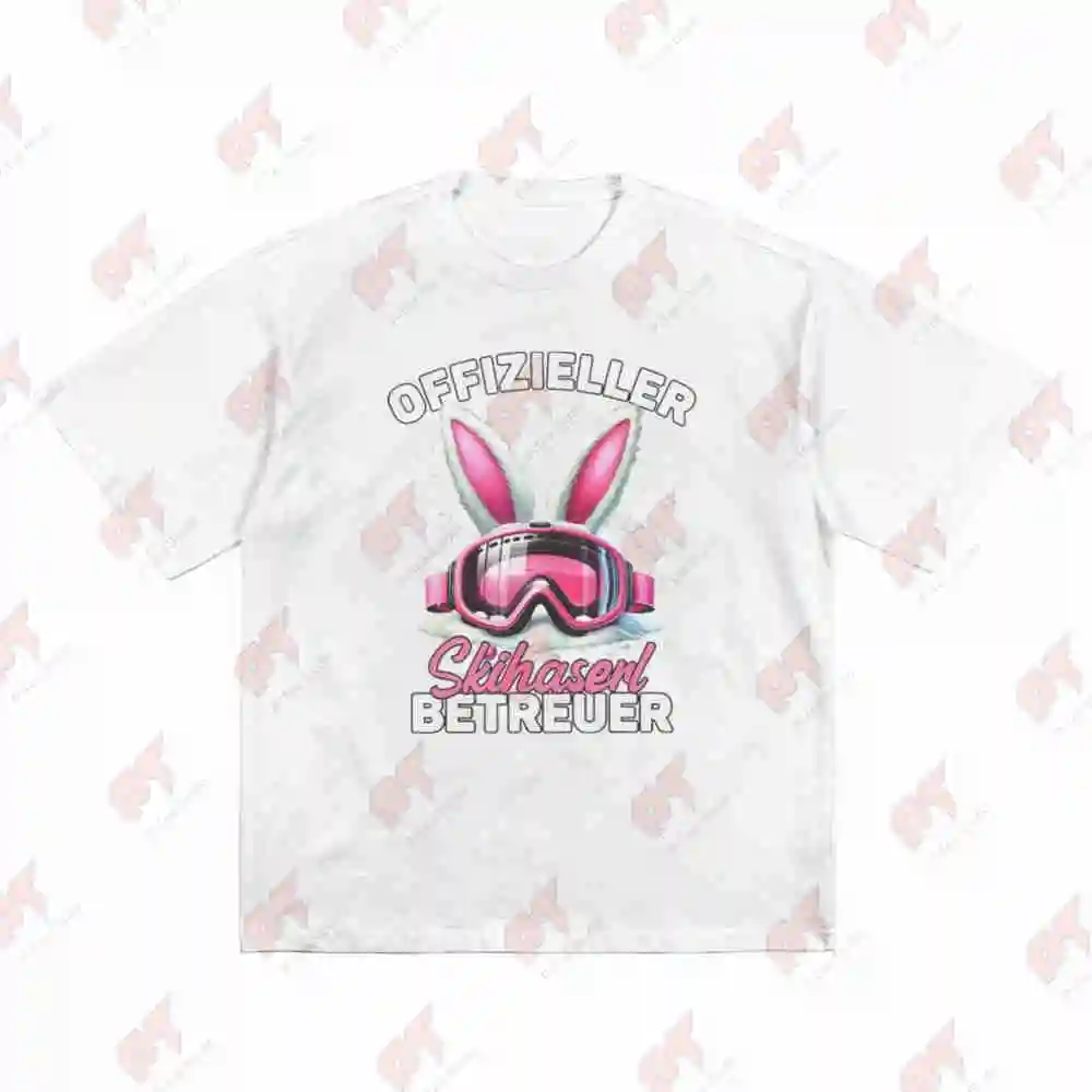 Skihaserl Apres Ski Rabbit Short Sleeve Tee 100% Cotton T-Shirt