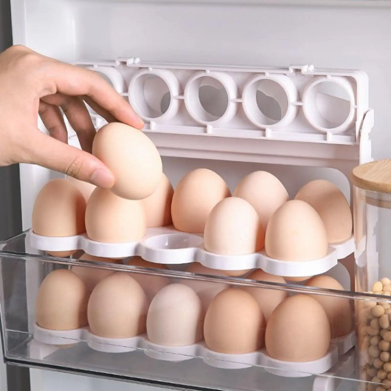 

Откидной держатель для яиц для дверцы холодильника, держатель для яиц, экономия места
