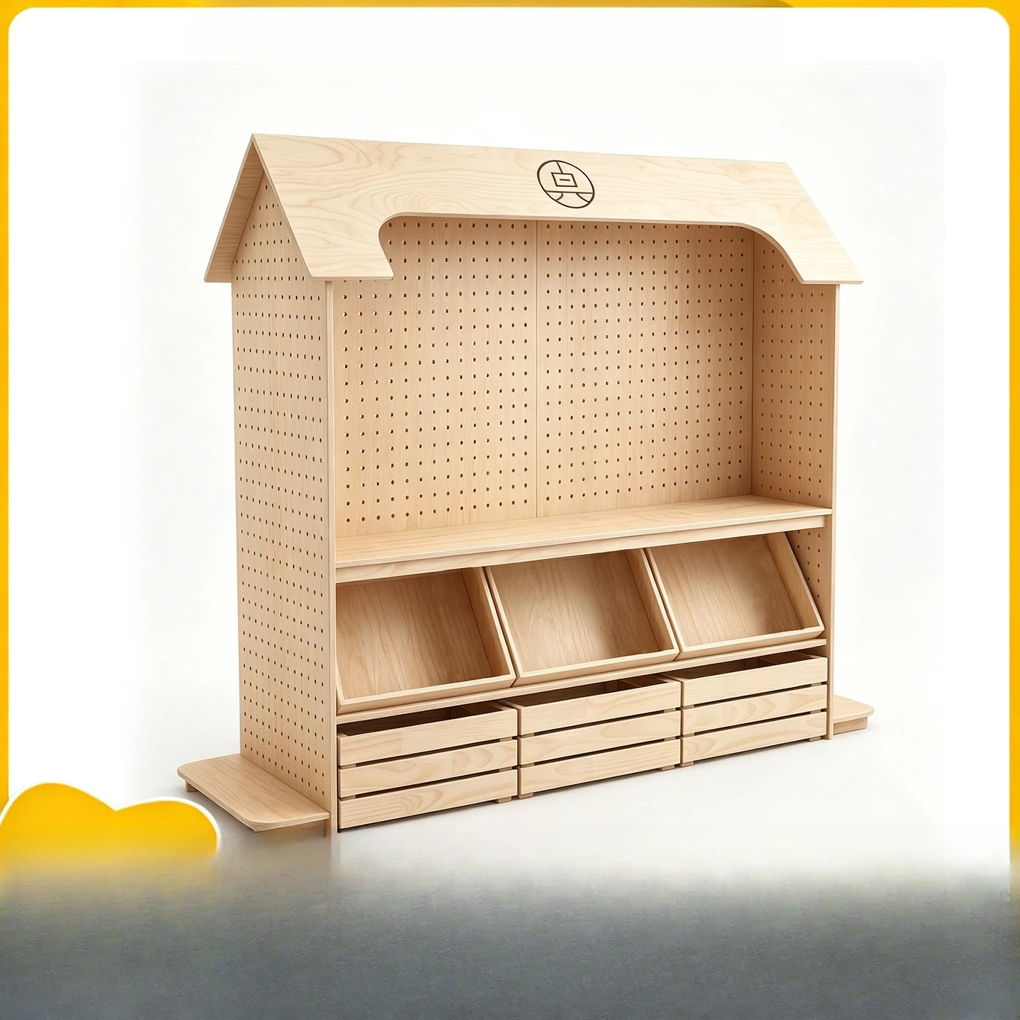 Cave board display cabinet merchandise bookstore fragrance handmade shop house type log display rack