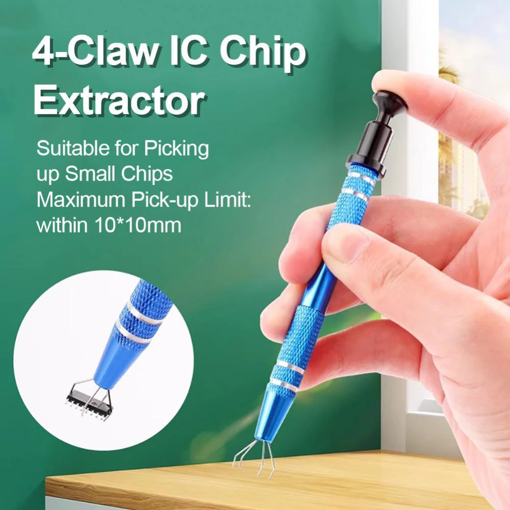 4-Claw IC Chip Extractor Remover Tool Electronic Component Precision Parts Grabber Gripper Jewelry Pick Up Nuts Switch Puller