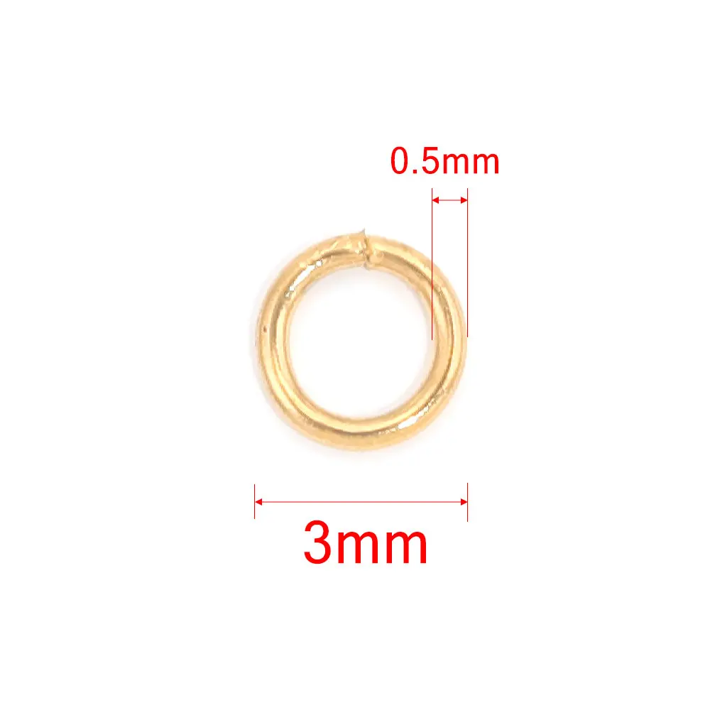 100pcs Gold-plate Stainless Steel Open Jump Rings For Jewelry Making DIY Jump Ring For Jewelry Materials Crafts Accessories Bulk