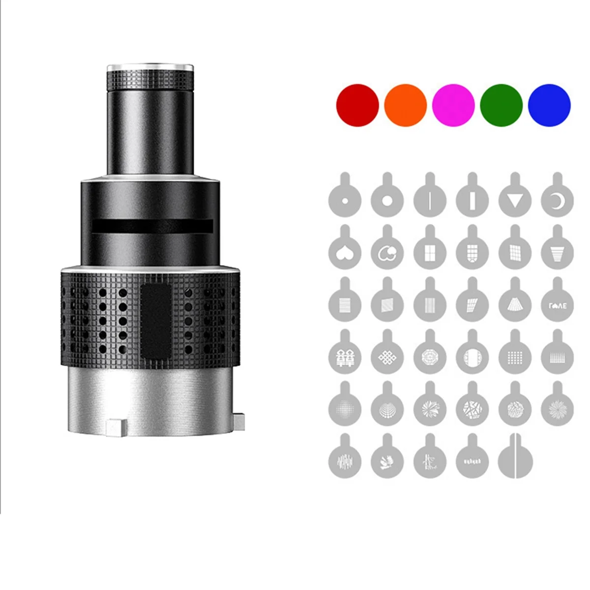 

Hot sale Photograph Flash Snoot Conical Lens Video Modelling Shape Photo Studio Light Kit with Optical Spotlight Lens 35 Gobos