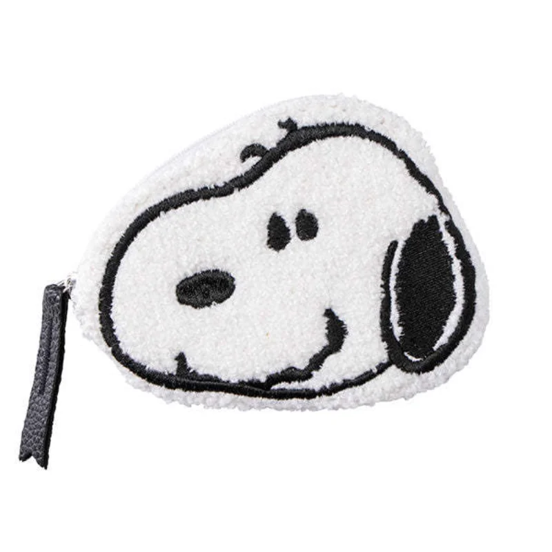 Kawaii Snoopy porte-monnaie dessin animé portefeuille en peluche sac à fermeture éclair femmes mode argent écouteur porte-carte clé pochette de rangement cadeaux pour filles