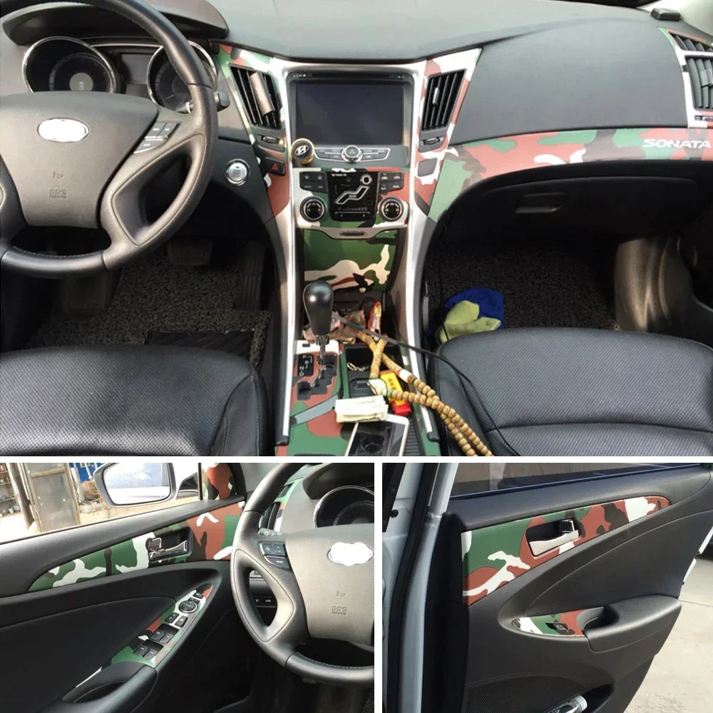 Car-Styling 3D/5D Carbon Fiber Car Interior Center Console Color Change Molding Sticker Decals For Hyundai sonata 8 2011-2014