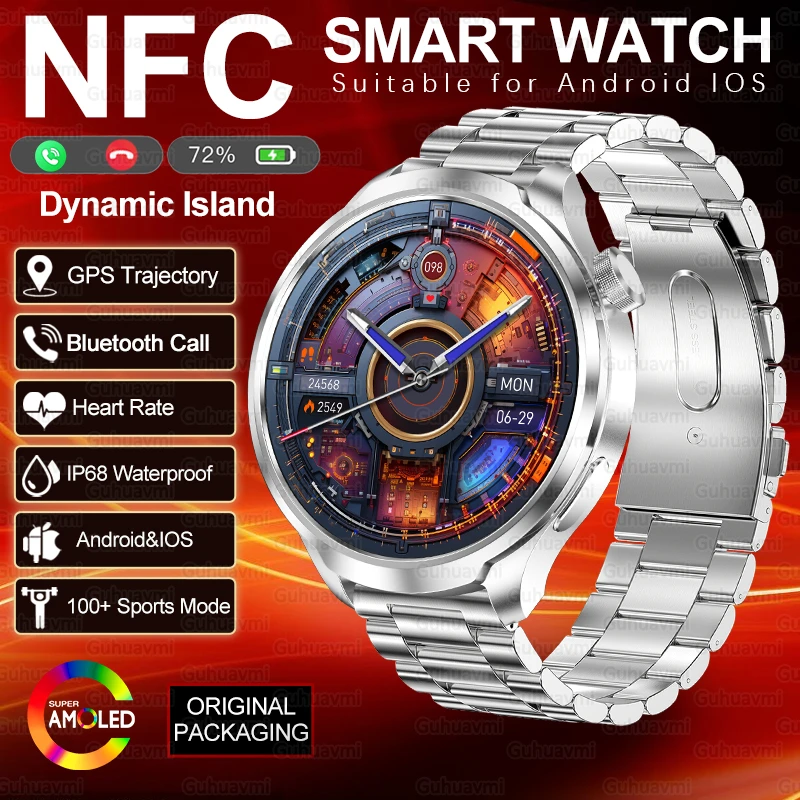 

Brand Original NFC Bluetooth Call Smartwatch Men 1.85'' Large Screen GPS Trajectory Heart Rate IP68 Waterproof Sport Smart Watch