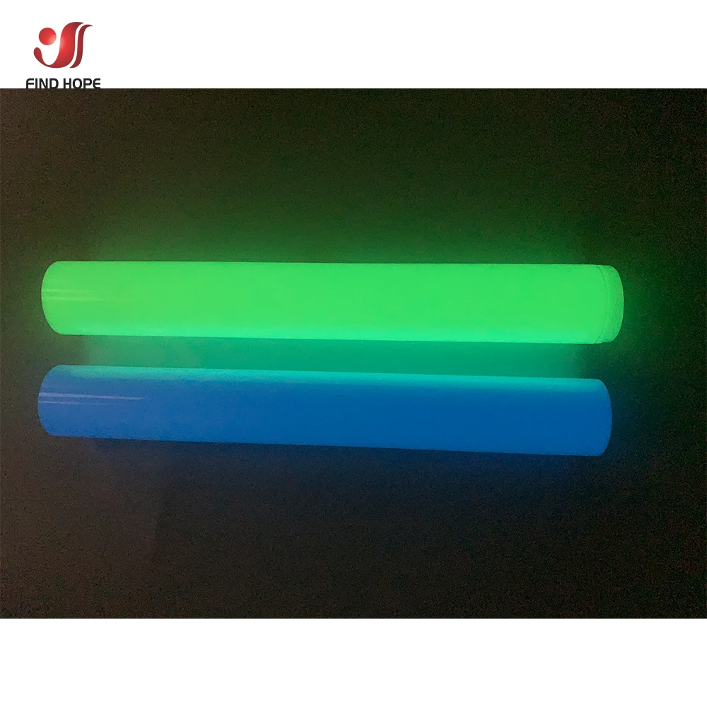 7.8in x 19in Luminous Heat Transfer Vinyl Film Iron on T-shirts Glow in the Dark HTV Printing Clothes Textiles Decor For cut