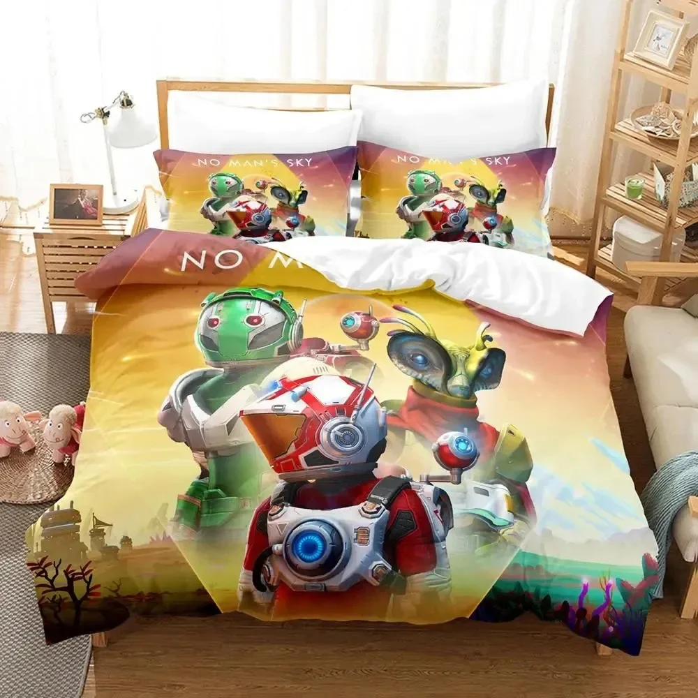 

3D Print Game No Mans Sky Bedding Set Duvet Cover Bed Set Quilt Cover Pillowcase Comforter king Queen Size Boy Adult Bedding Set