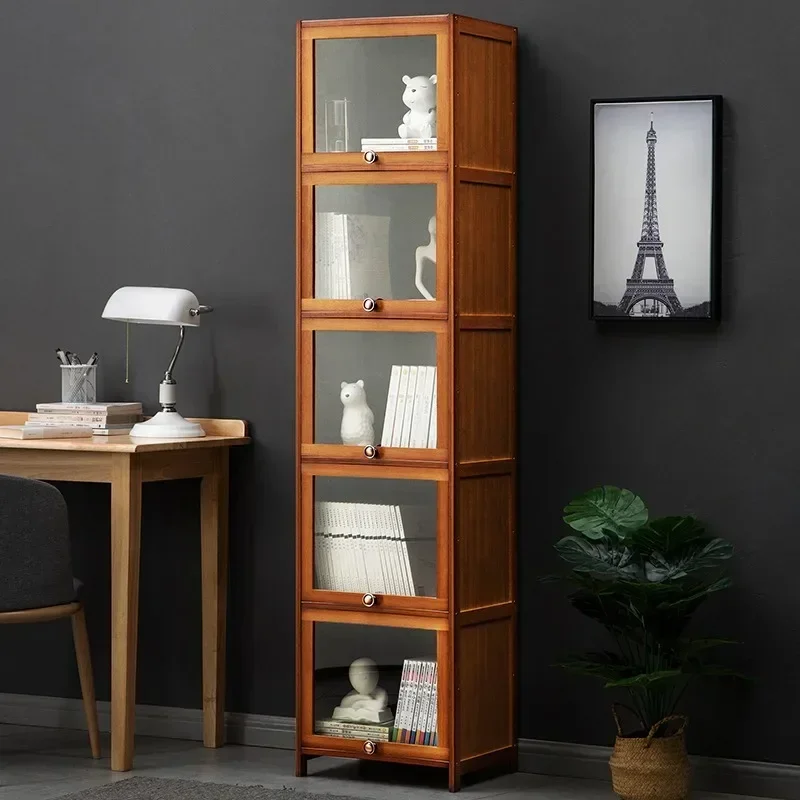 Bamboo Doors Bookcase Nordic Display Organizer Sideboards Bookcase Minimalist Storage Etagere Rangement Furniture For Livingroom