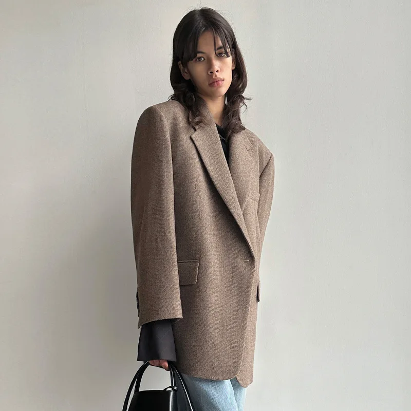 LOW CLASSI * 2023 Autumn/Winter New Women's Suit Coat Thickened Wool Short Coat Casual Fashion Warm Women's Suit Coat