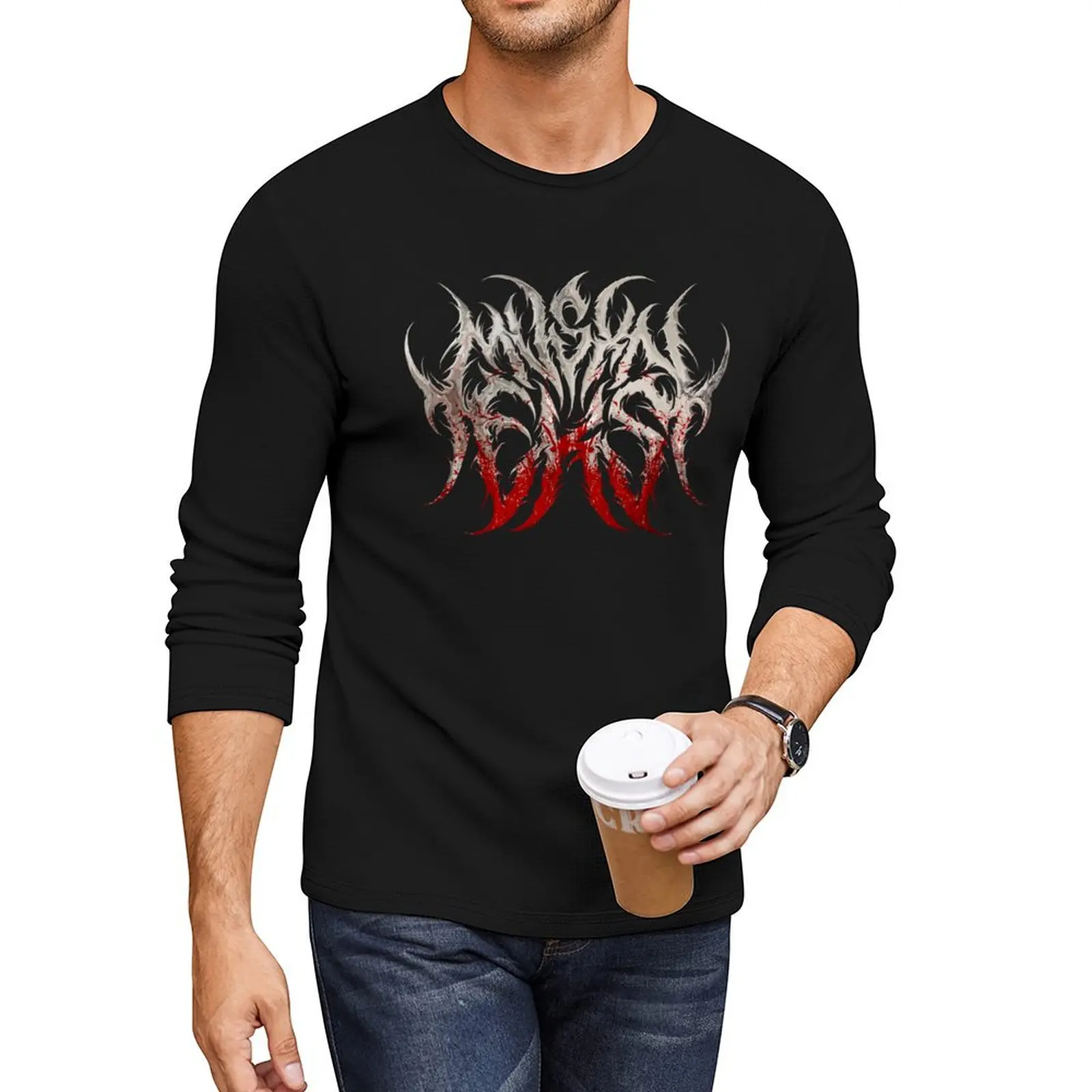 

Mvsxn Eks Logo (BLOODY) Long T-Shirt tops black t shirt t shirts for men
