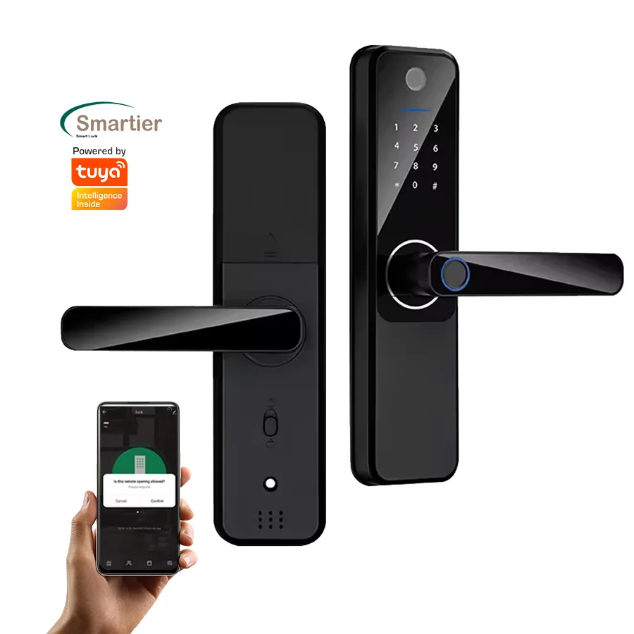 

Приложение Smartier Wi-Fi Tuya, биометрический электронный дистанционный умный замок, умный дверной замок с отпечатком пальца и кошачий глаз