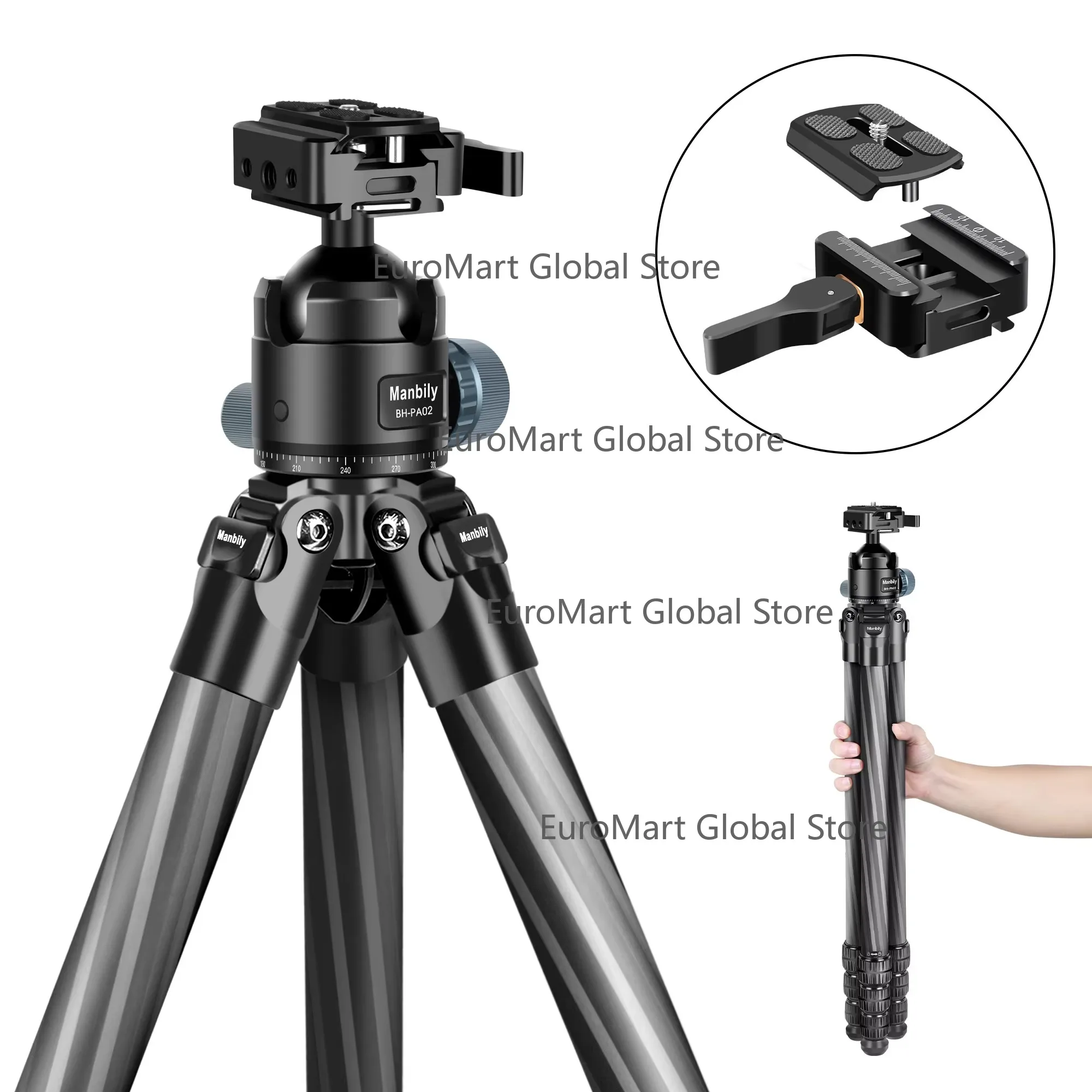 

Professional 360° Panoramic Ball Head Tripod with Quick Release Plate for DSLR Camera Hunting Wildlife Photography