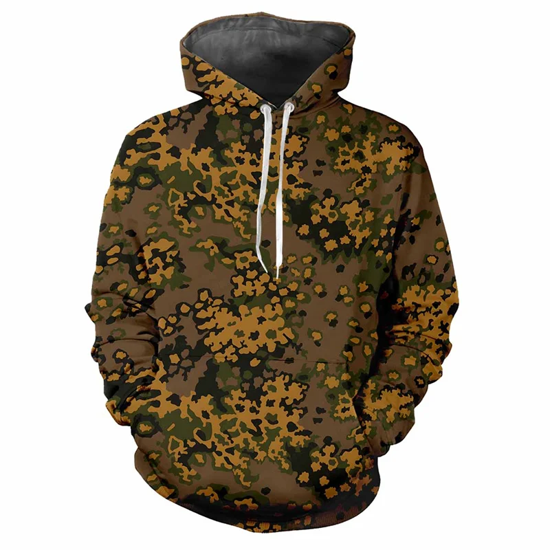 Jungle Camouflage 3D Printed Hoodie Four Seasons Men\'s Street Loose Sports Shirt Casual Outdoor Sports Top Long Sleeve Hoodie