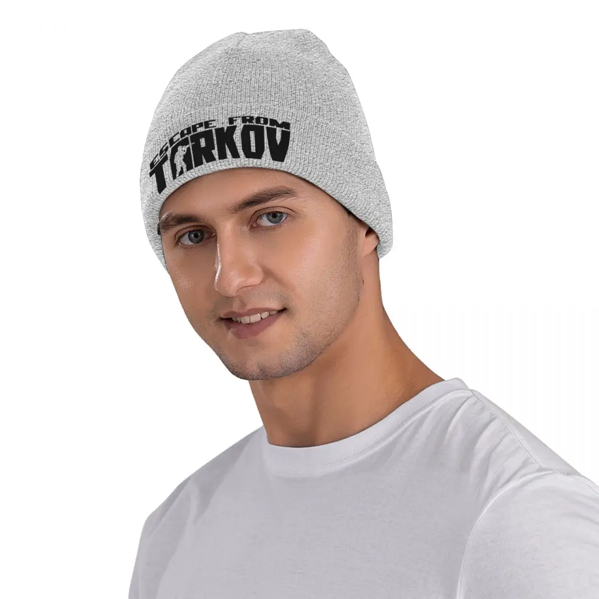 Escape From Tarkov Logo Bonnet Hats Survival Shoot Game Knit Hat Female Male Vintage Thermal Elastic Beanie Hats Winter Caps