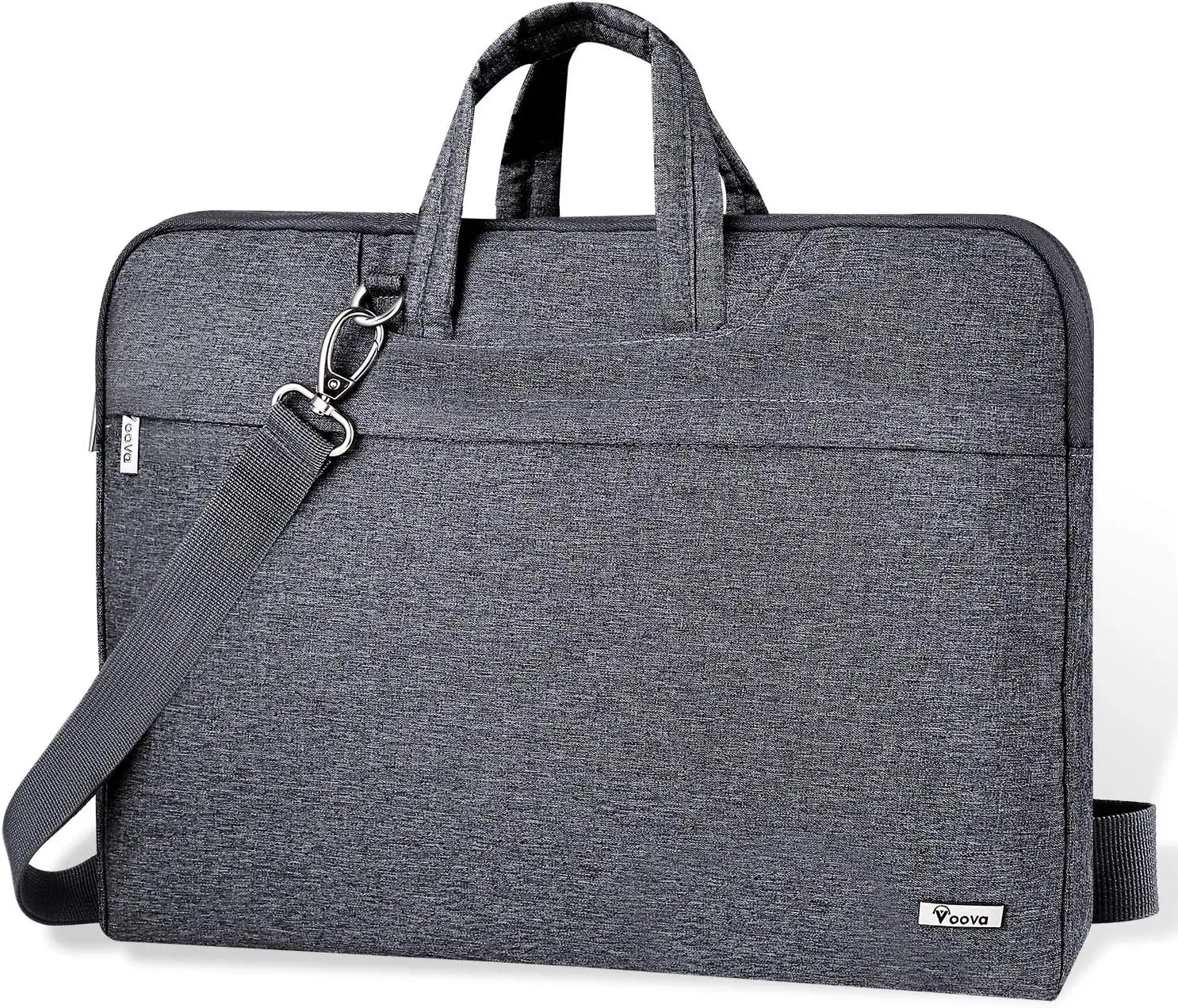 

Laptop Bag 17.3 Inch Water-resistant Sleeve with Shoulder Strap & Handle, Slim Briefcase for HP Dell Asus Acer, Grey