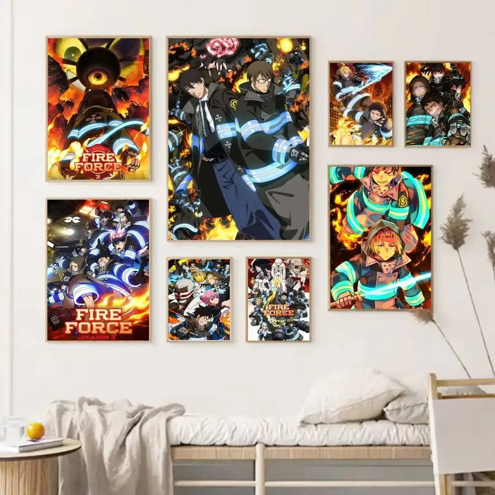 Anime F-Fire F-Force Poster HD-Druck Vintage Wandkunst Dekoration für Zuhause und Arbeitszimmer