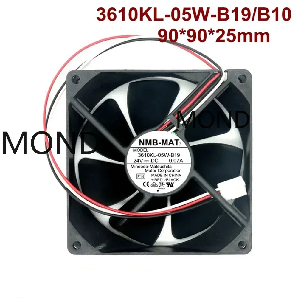 3610KL-05W-B10 3610KL-05W-B19 พัดลมเซิร์ฟเวอร์สําหรับ NMB NMB-MAT Axial Power พัดลมระบายความร้อน 9025 24V 0.07A 9 ซม.2 3 สาย