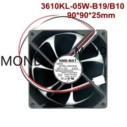 3610KL-05W-B10 3610KL-05W-B19 Server Fan for NMB NMB-MAT Axial Power Cooling Fan 9025 24V 0.07A 9CM 2 3 Wire