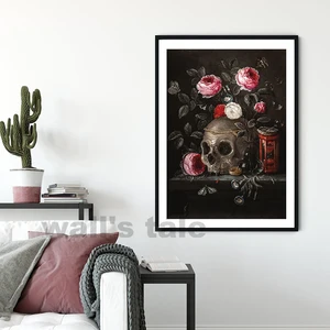Dark Academy Night Owl Art Drucke, Mondplakate, Vintage Gothic Skull Canvas Malerei, Wandbilder, Wohnzimmerdekor, dunkelschwarze Kunst 10 Hauptverkaufszeichnungen Goticas - №10