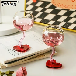 1Pcs Heart Shape Glass Goblet Mug Champagne Wine Cup High Borosilicate Glass Heat-resistance Cocktail Glass Valentine's Day Gift