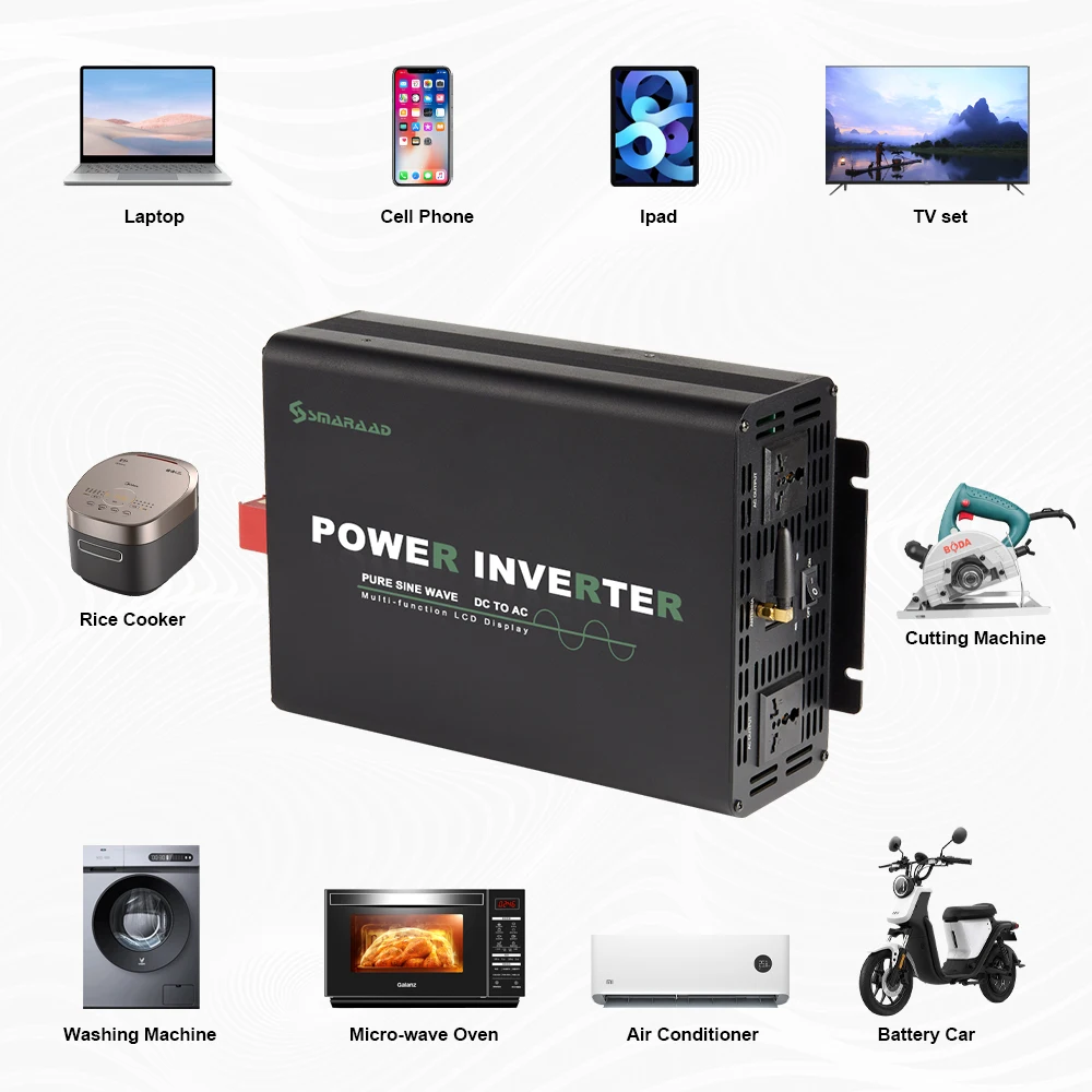 الذروة 5000 واط نقية شرط لموجة العاكس تيار مستمر 12 فولت 24 فولت إلى التيار المتناوب 220 فولت 50 هرتز خارج الشبكة عاكس الطاقة #4