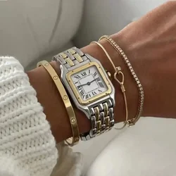 Tank series Rectangular Watches for Lady GUANQIN Womens Watch Barrel Type Quartz Fashion Luxury Sports Waterproof Chronograph