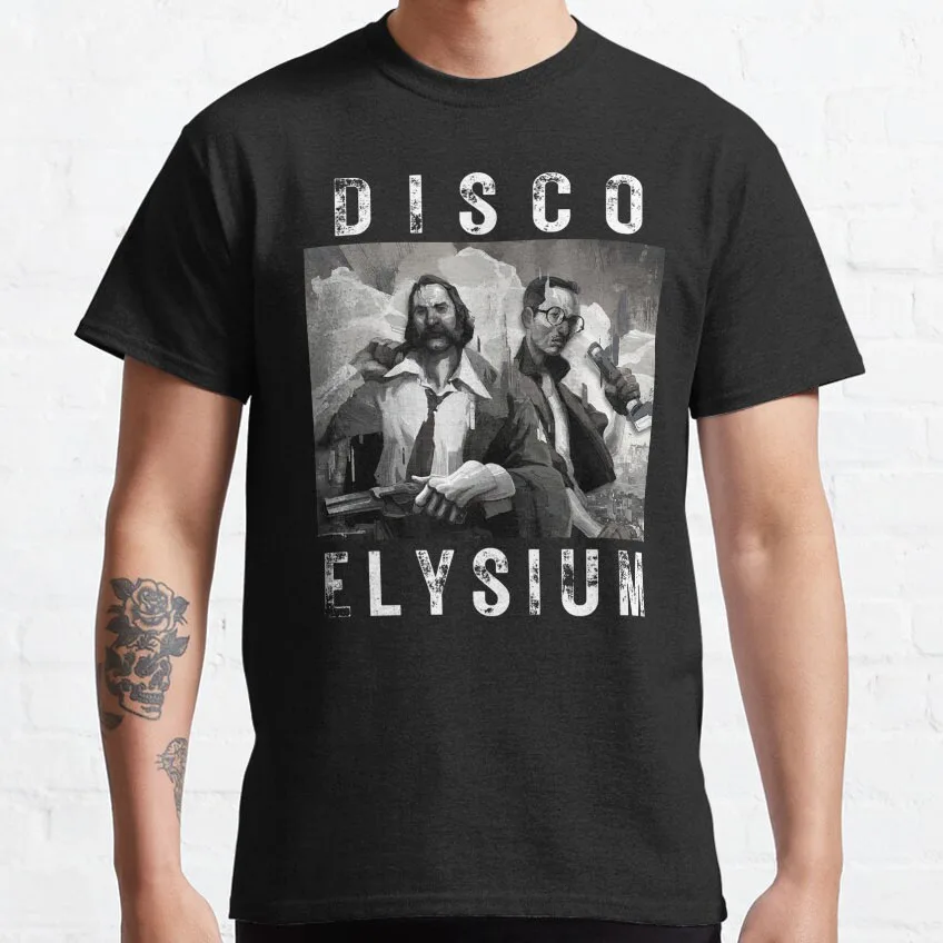 

Harry Du Bois Kim Kitsuragi printed t shirt Retro Video game Disco Elysium graphic t shirts for men 100% cotton large size tops