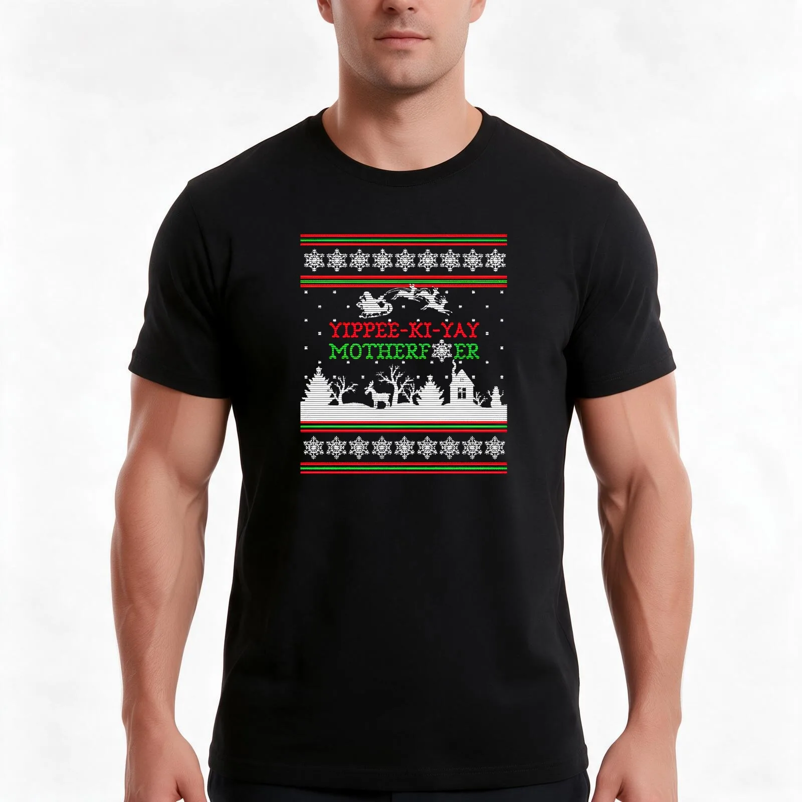 Die Hard Yippee-Ki-Yay Ugly Christmas T-Shirt Summer Casual Cotton Tee Oversized Streetwear Tops Vintage Graphic Print