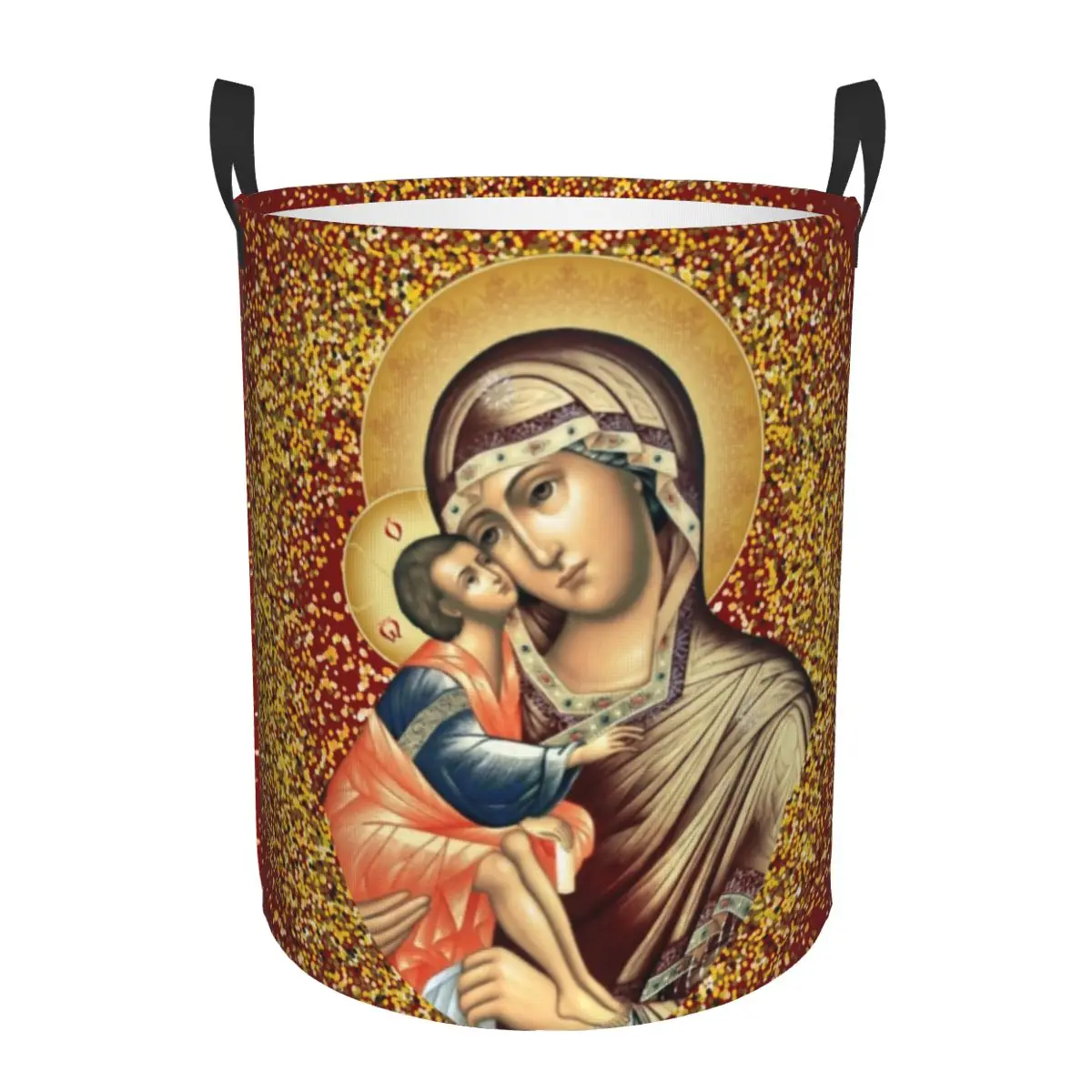 Virgin Mary Laundry Hamper Large Storage Basket Mexican Catholic Jesus Girls Boys Toy Organizer