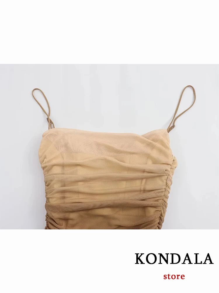 KONDALA-Robe Longue Plissée pour Femme, Tenue Chic et Sexy, Fourreau Dégradé, à la Mode, pour ixet Vacances, Nouvelle Collection Été 2023