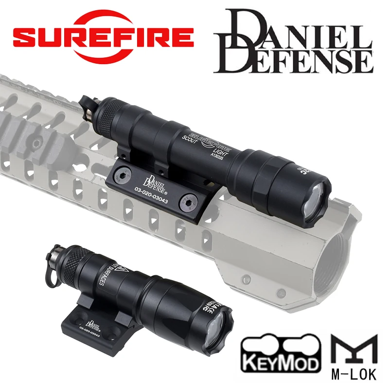 Lampe torche tactique SureFire M300 M600 avec support latéral Scout Light Daniel Defense CNC MOE Keymod M-LOK Rail pour armes Airsoft