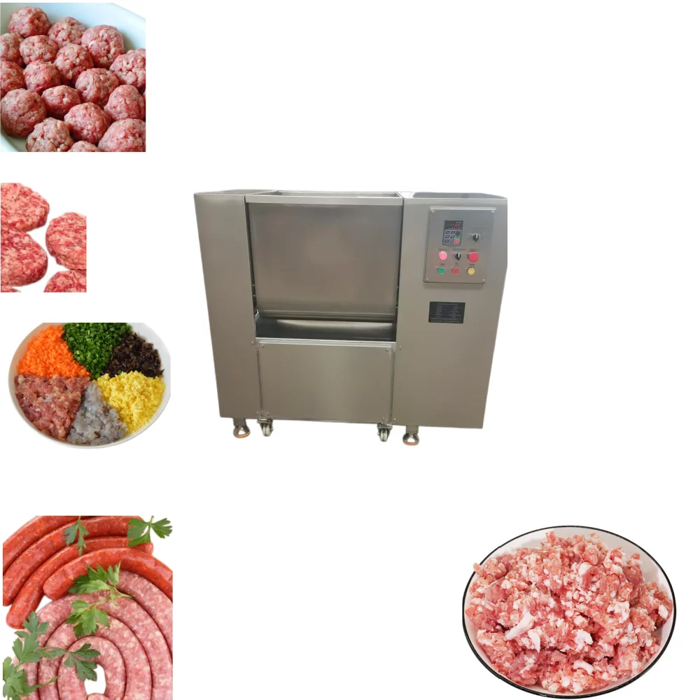 Mezcladora de carne y salchichas totalmente automática de 100L y 200L para kimchi, encurtidos, pollo, carne de cerdo, para la venta