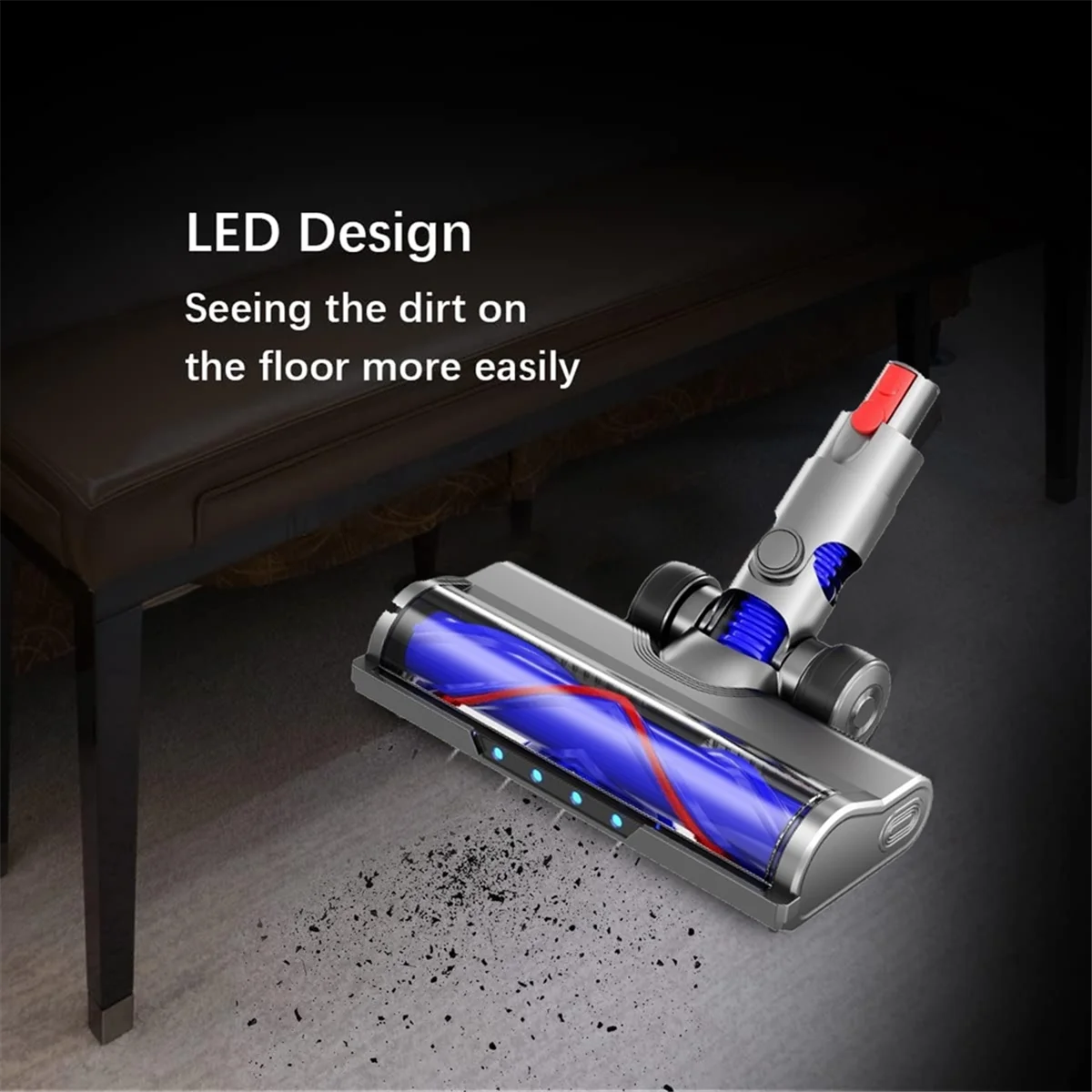 Hot sale Quick-Release Motor Cleaner Brush for V10 Slim V12 Slim Cordless Vacuum Attachment with Dust LED Lights