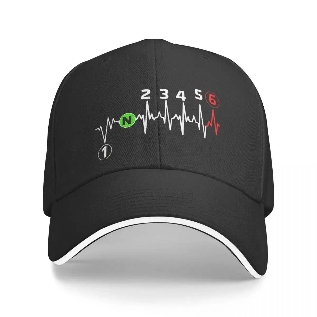 Motorbike Heartbeat 1n23456 Bike Motocross Motor Sport Washed Men's Baseball Cap Trucker Snapback Caps Dad Hat Hats