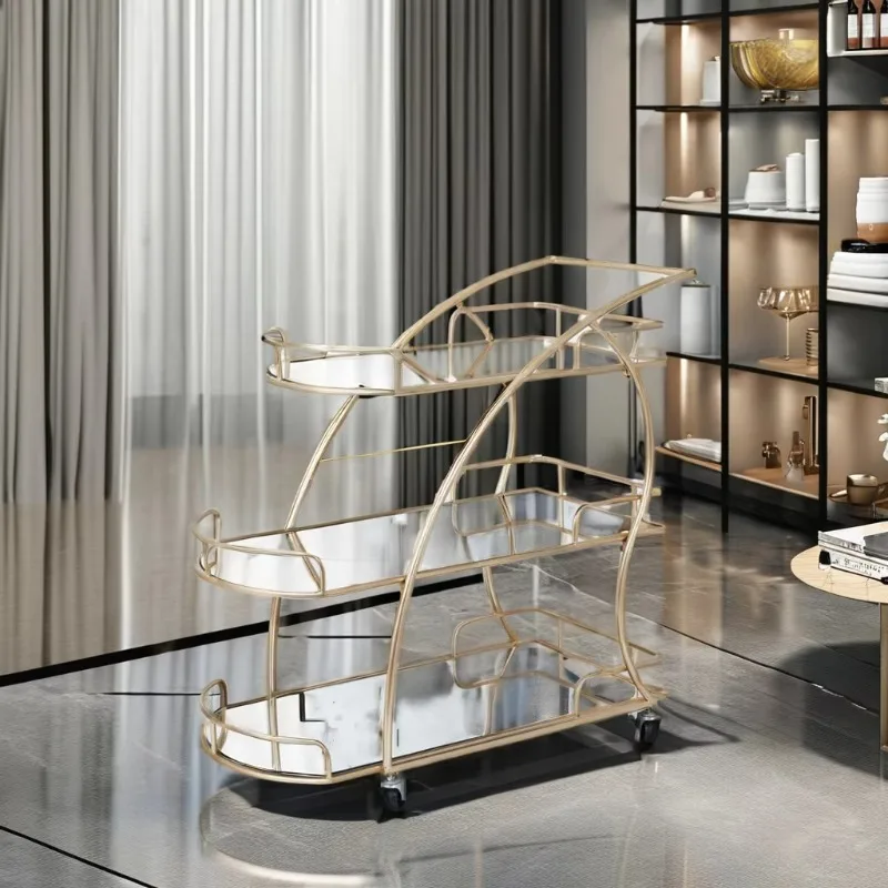 2025 New Luxury Bullion Cart Hot Sale Hotel Furniture with 4 Wheels Foldable Cart Party Shopping Mall Wedding Decoration