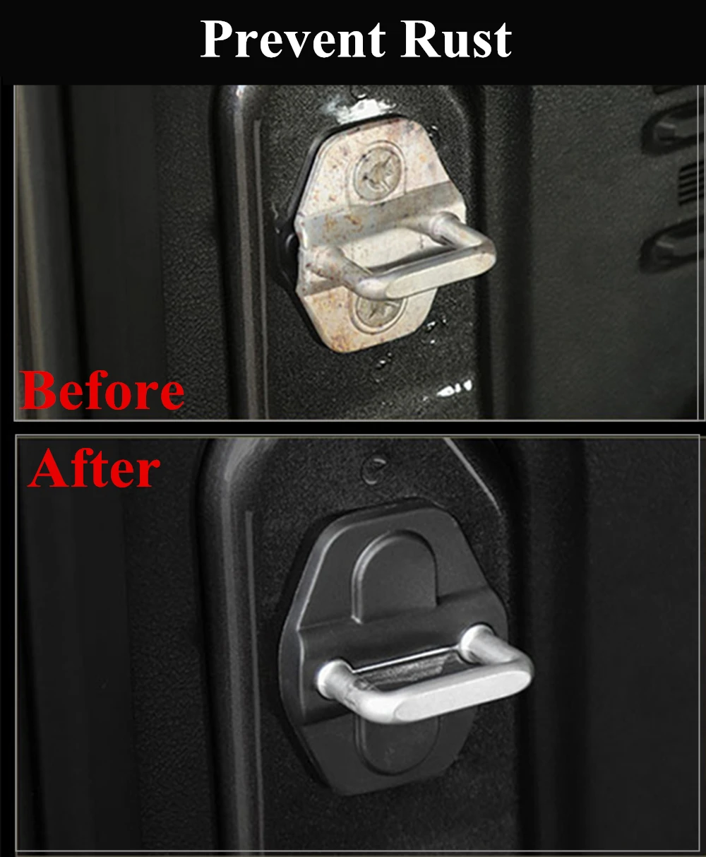 Protector de cerradura de puerta de coche, cubierta decorativa embellecedora para Jeep Wrangler JL JT 4XE, accesorios interiores, 2018, 2019, 2020,