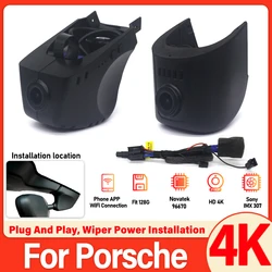 Dash Cam Car Camera for Porsche Cayenne Panamera Macan Taycan Cayman 911 Turbo 718 Boxster,HD 4K Wireless Wifi DVR Cam Dashcam