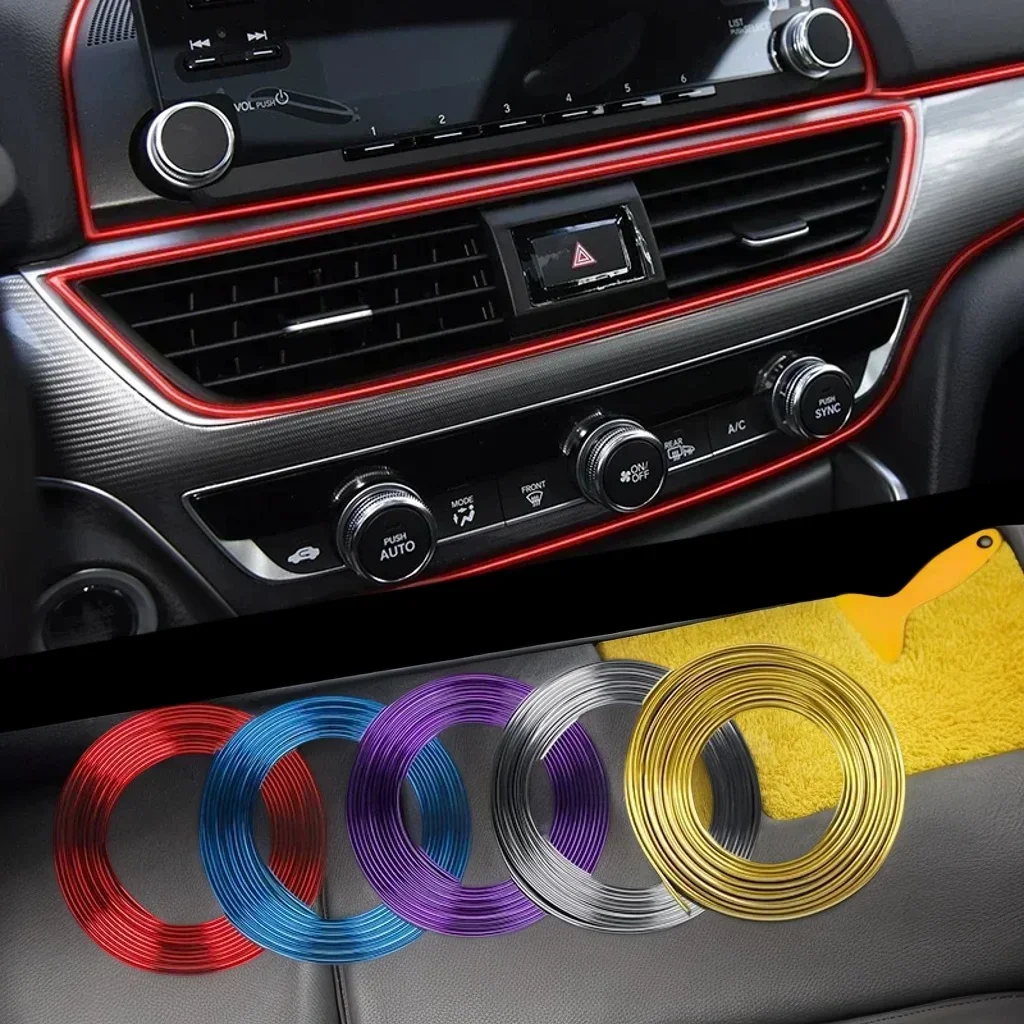 Auto Styling 5 mt/teile Universal DIY Flexible Innen Dekoration Moulding Trim Streifen Auto Tür Rand Aufkleber Auto Chrom Dekor trim