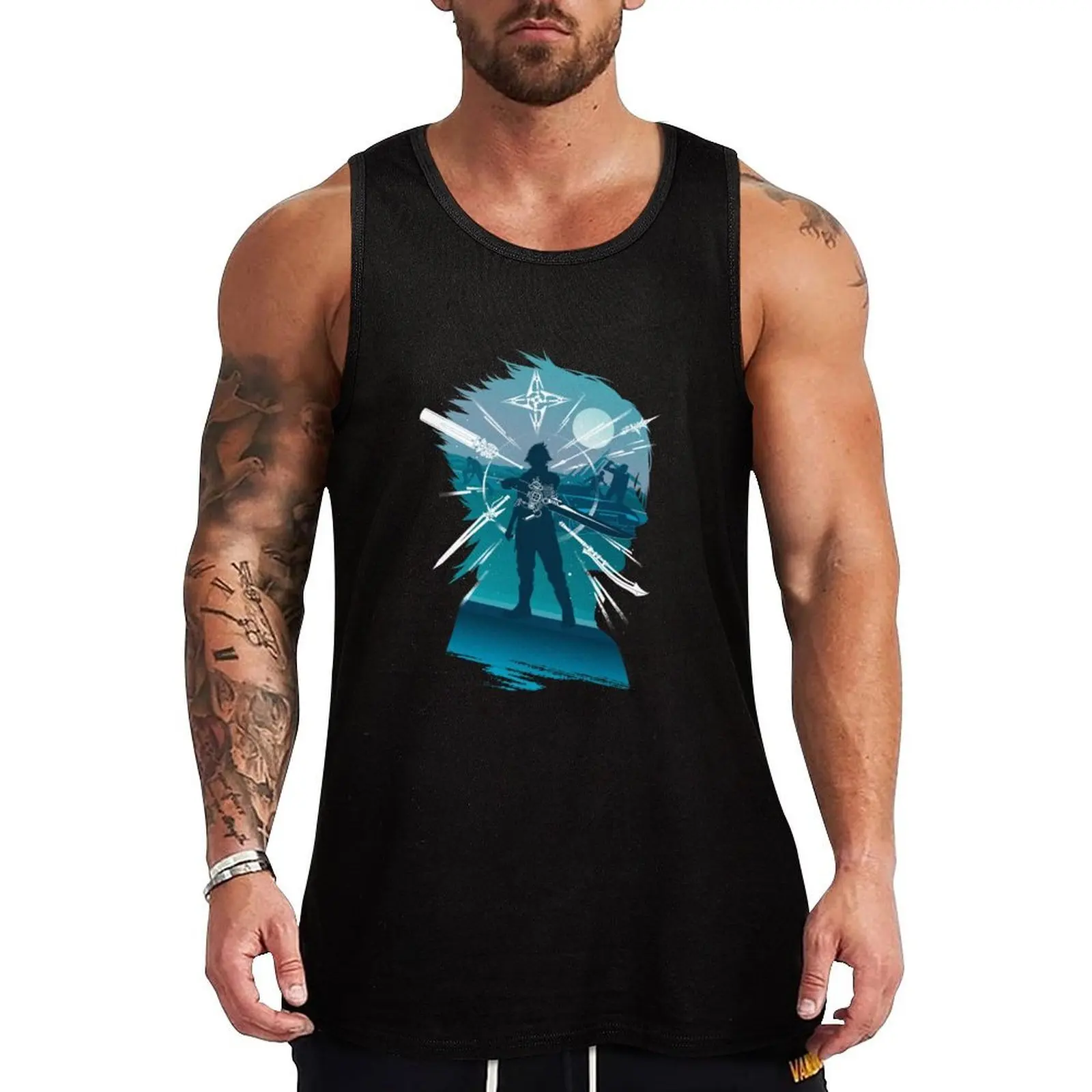 

Protagonist-Noct Tank Top Retro Print Tank Top Vintage Graphic Sleeveless