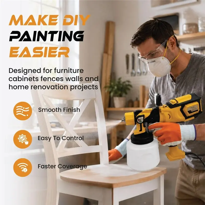 ABVA-DIY Home Renovation Tool-Powerful Electric Paint Sprayer Gun-Sprayer For Latex Paint, Oil Paint,And More EU Plug