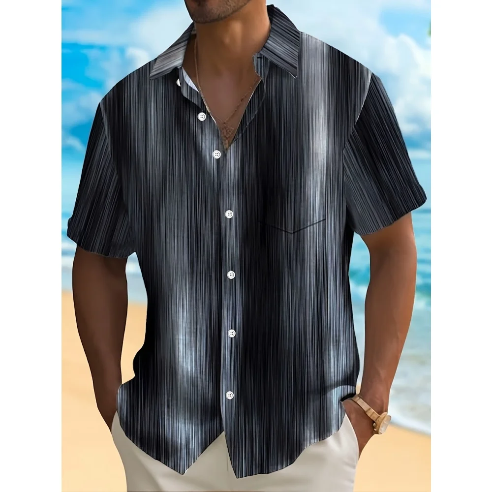 Men's Fun Excel Spreadsheet 3D Print Shirts Green White Funny Office Short Sleeve Lapel Tops Men Clothes