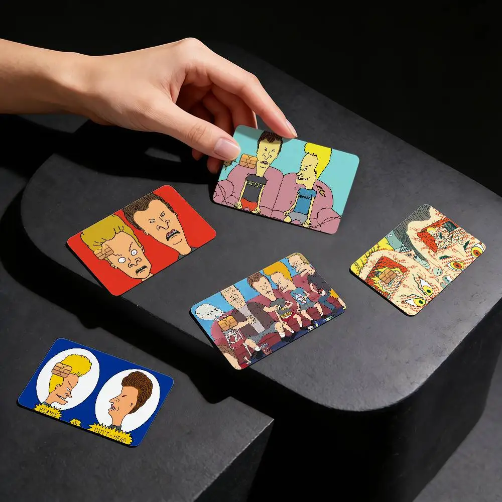 cartoon funny art b-beavis and b-butt h-head creative Bank card Sticker Covers Chip Cards Credit Card Skins Scratch protection