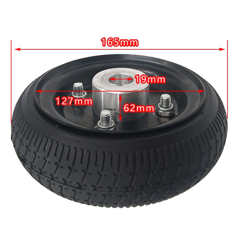 165X45 Non-inflatable tyre 6.5'' solid tire wheel + keyway type hub for Gas / Electric Scooter ATV Elderly Mobility