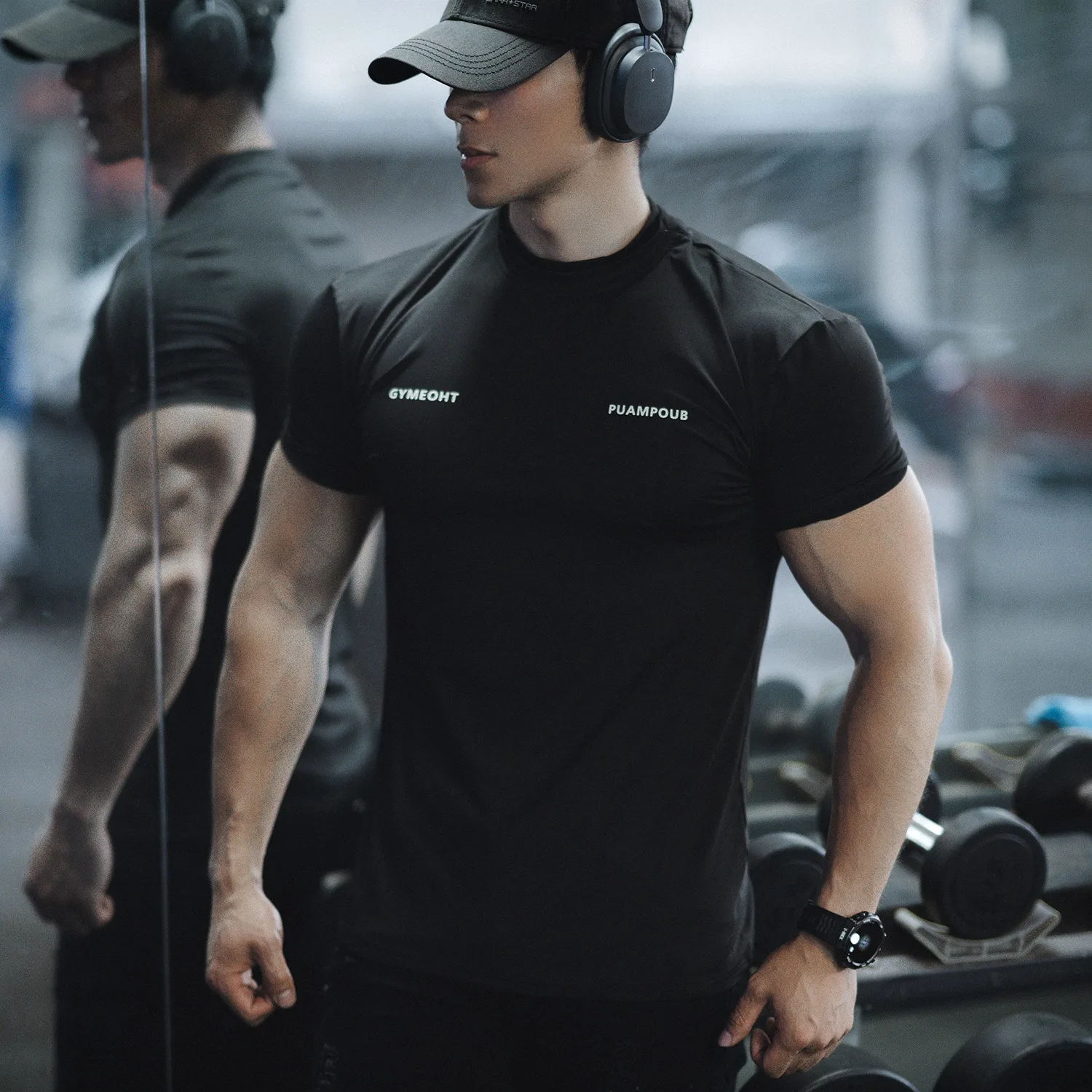 

Мужская футболка с коротким рукавом, облегающая, быстросохнущая, эластичная, дышащая, для тренировок и занятий спортом